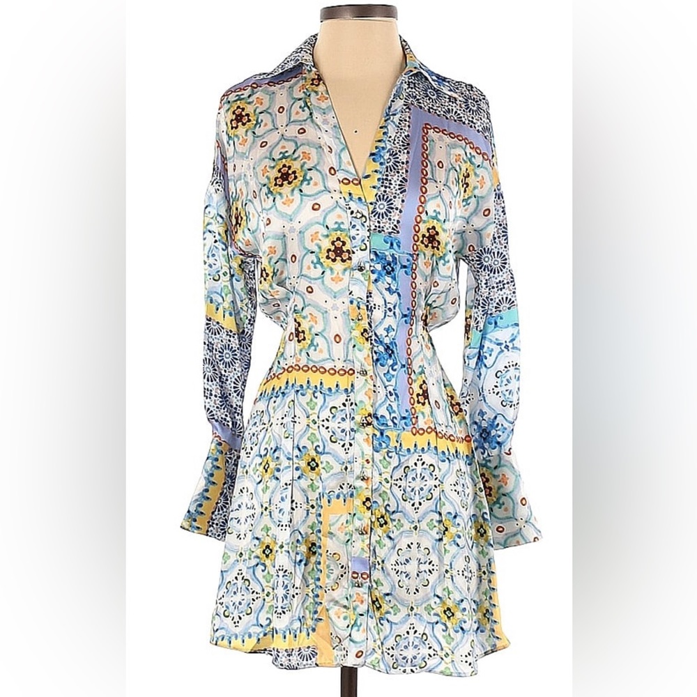Zara satin dress with print
